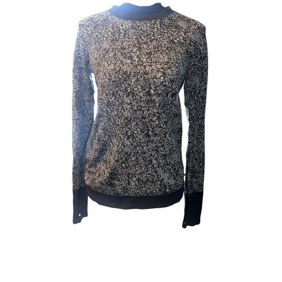 lululemon athletica Tops - Lululemon S/M black gray marbled crew neck thumb holes long sleeve stretchy